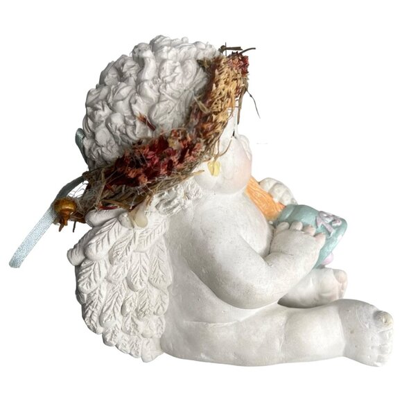 1995 Dreamsicles Figurine Town Crier Cherub Angel Kristin Wreath and Bell VTG - Picture 4 of 9